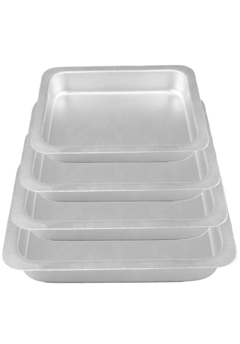 Set of 4 rectangular aluminum baking trays 40/35/30/25cm - Image 2